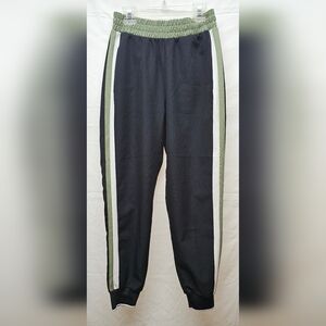 Zara Black Jumpsuit with Green and White Stripes